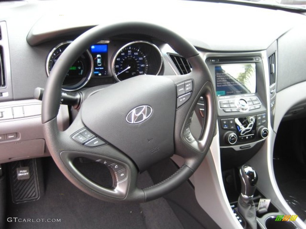 2011 Hyundai Sonata Hybrid Gray Steering Wheel Photo #51752494