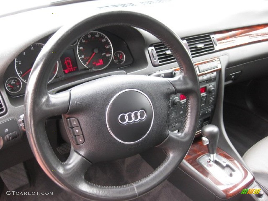 2003 Audi Allroad 2.7T quattro Platinum/Saber Black Steering Wheel Photo #51753964