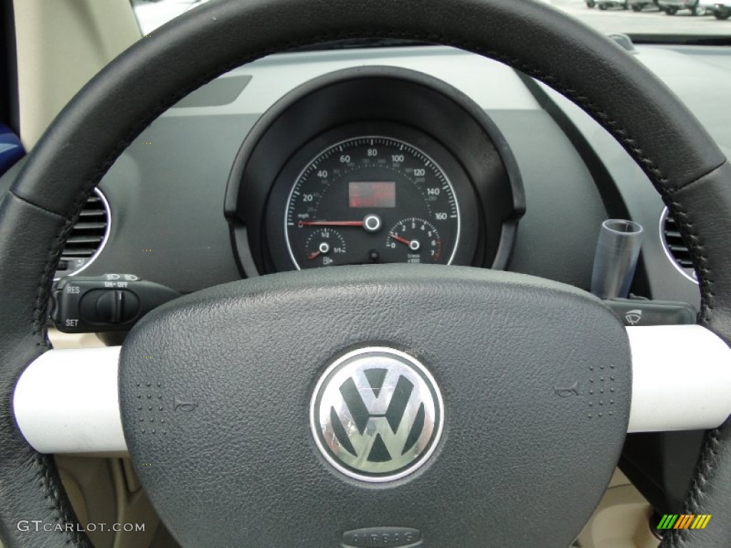 2007 Volkswagen New Beetle 2.5 Convertible Cream Steering Wheel Photo #51754933