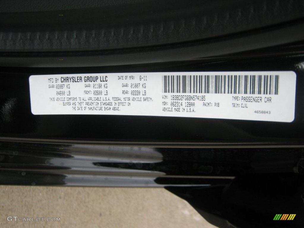 2011 Avenger Color Code PX8 for Black Photo #51756196