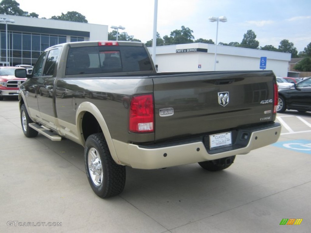 2011 Ram 2500 HD Laramie Longhorn Crew Cab 4x4 - Sagebrush Pearl / Light Pebble Beige/Bark Brown photo #3
