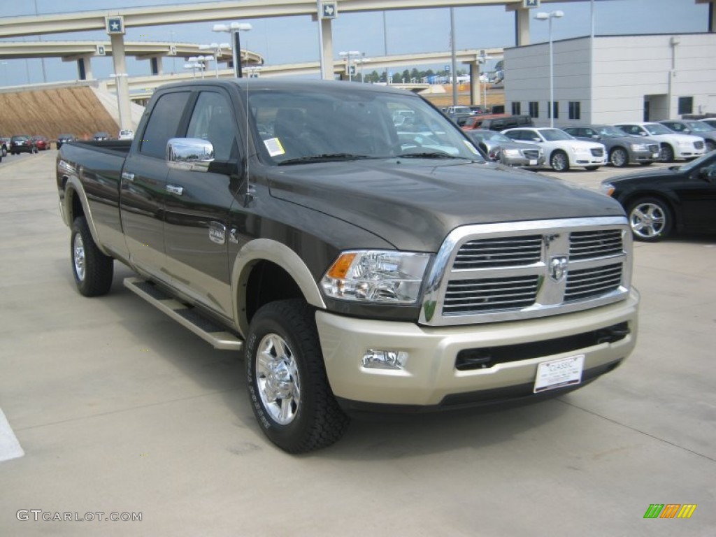 2011 Ram 2500 HD Laramie Longhorn Crew Cab 4x4 - Sagebrush Pearl / Light Pebble Beige/Bark Brown photo #7