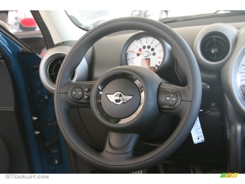 2011 Mini Cooper S Countryman All4 AWD Carbon Black Steering Wheel Photo #51767365
