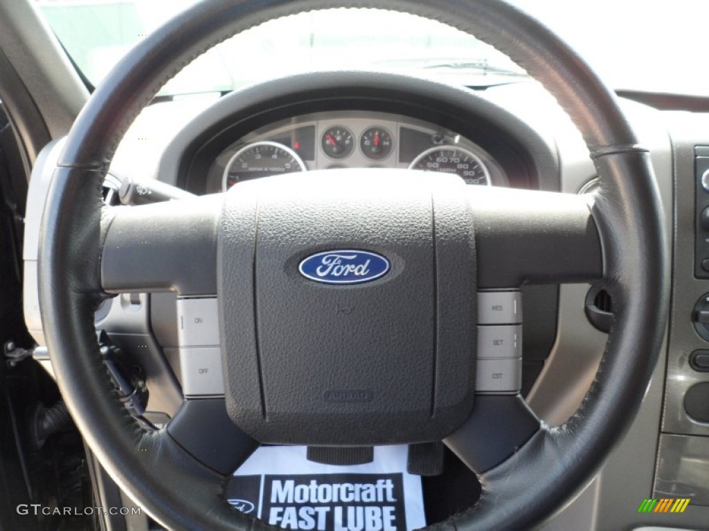 2008 Ford F150 FX2 Sport SuperCrew Black/Red Sport Steering Wheel Photo #51767416