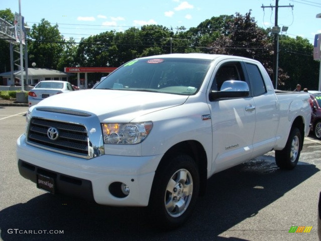 2008 Tundra Limited Double Cab 4x4 - Super White / Graphite Gray photo #3