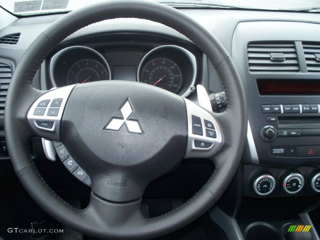 2011 Mitsubishi Outlander Sport SE Black Steering Wheel Photo #51772294