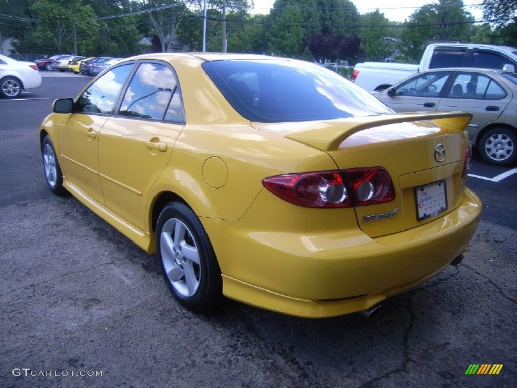2003 MAZDA6 s Sedan - Speed Yellow / Black photo #2