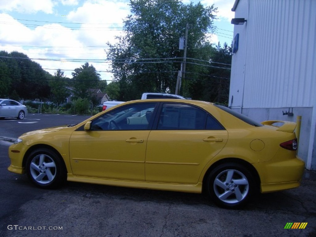 2003 MAZDA6 s Sedan - Speed Yellow / Black photo #26