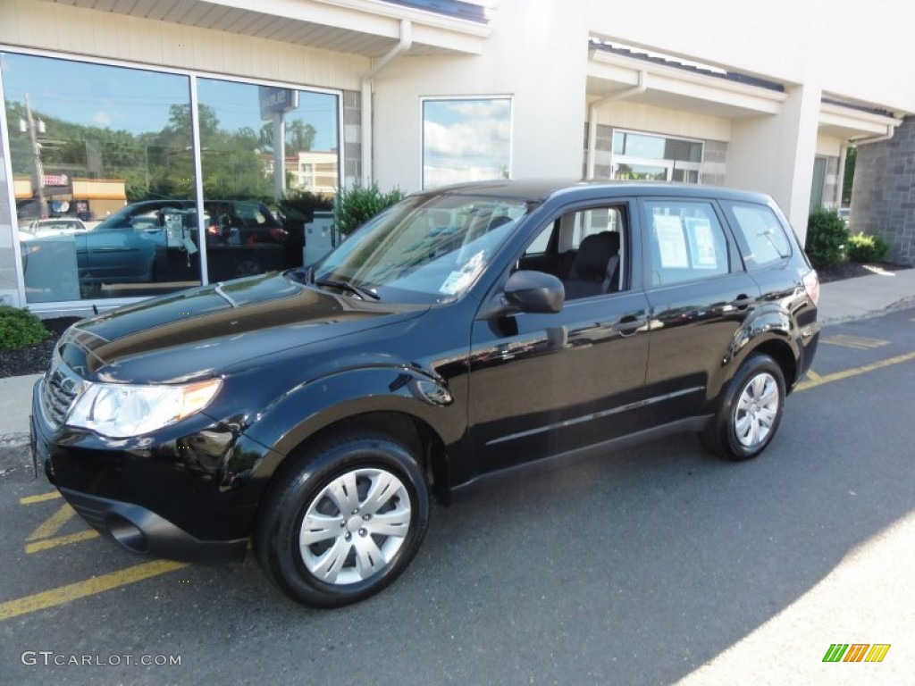 2009 Forester 2.5 X - Obsidian Black Pearl / Platinum photo #2