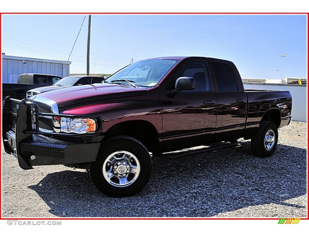 2003 Ram 2500 SLT Quad Cab 4x4 - Dark Garnet Red Pearl / Dark Slate Gray photo #1