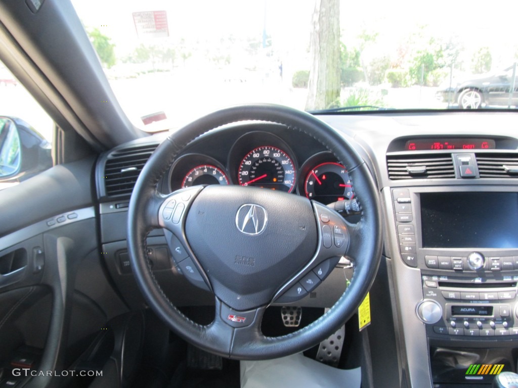 2008 Acura TL 3.5 Type-S Ebony/Silver Steering Wheel Photo #51777740