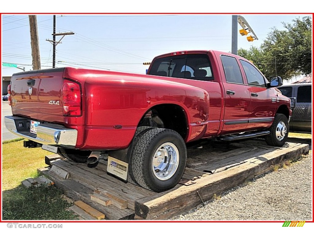 2007 Ram 3500 Lone Star Quad Cab 4x4 Dually - Flame Red / Khaki photo #8