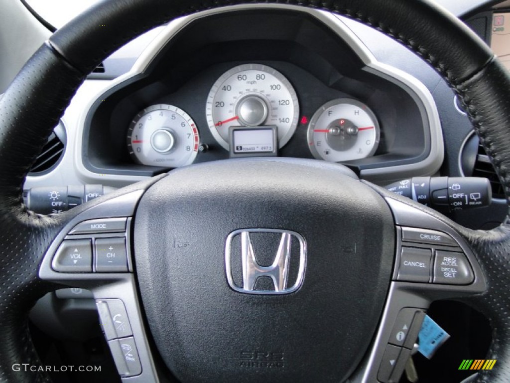 2010 Honda Pilot Touring Gray Steering Wheel Photo #51779420