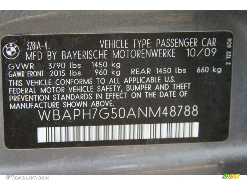 2010 3 Series 328i Sedan - Space Gray Metallic / Black photo #5