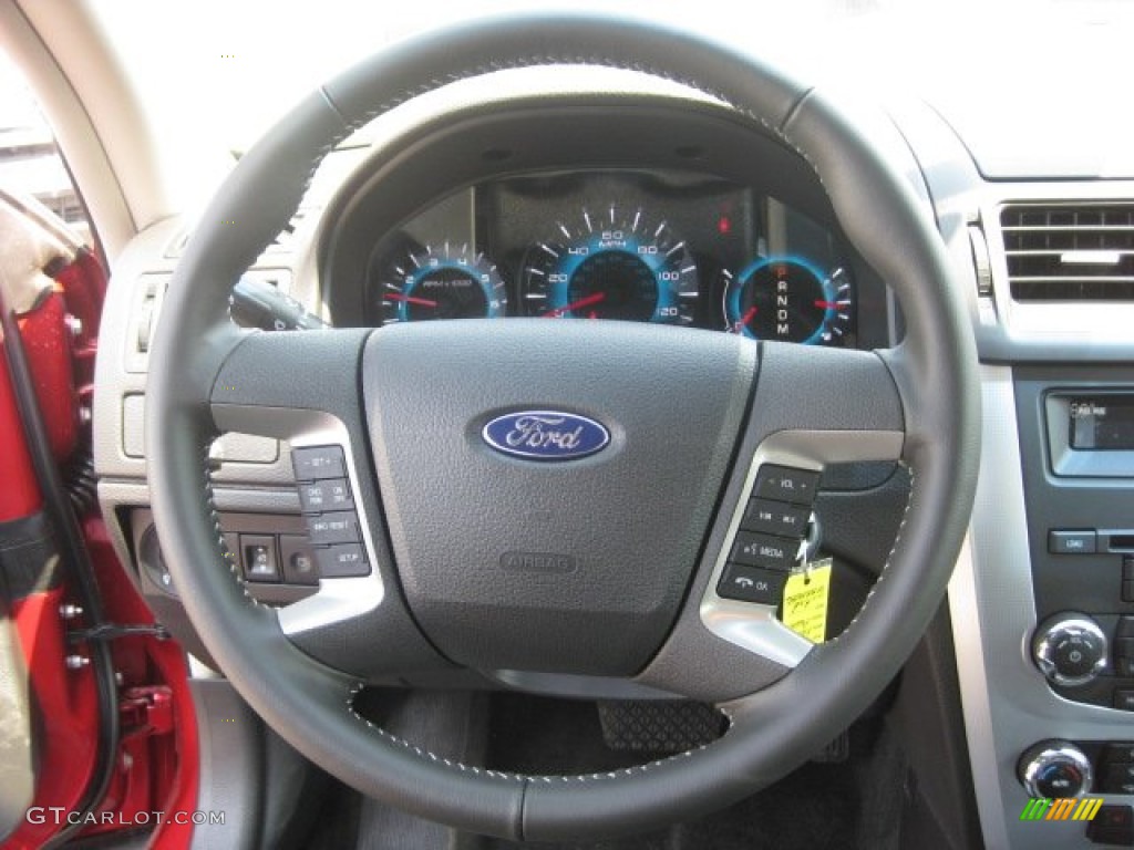 2012 Ford Fusion SEL V6 Charcoal Black Steering Wheel Photo #51780935