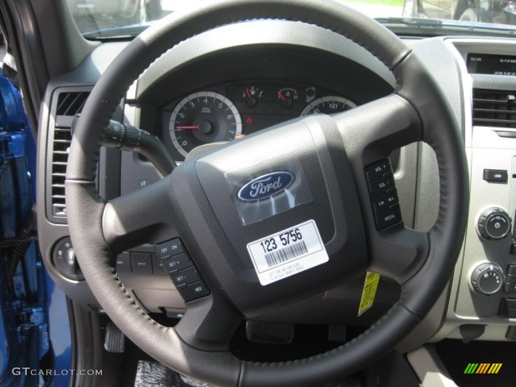 2012 Ford Escape XLT V6 4WD Charcoal Black Steering Wheel Photo #51781484