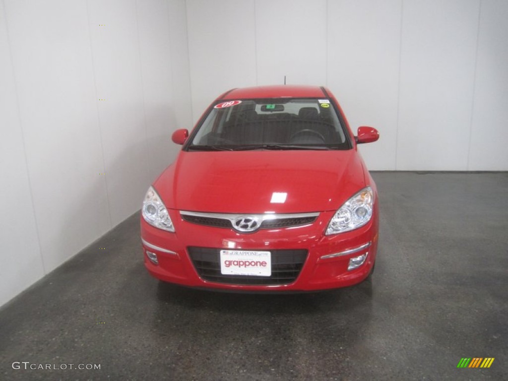 2009 Elantra Touring - Chilipepper Red / Black photo #2