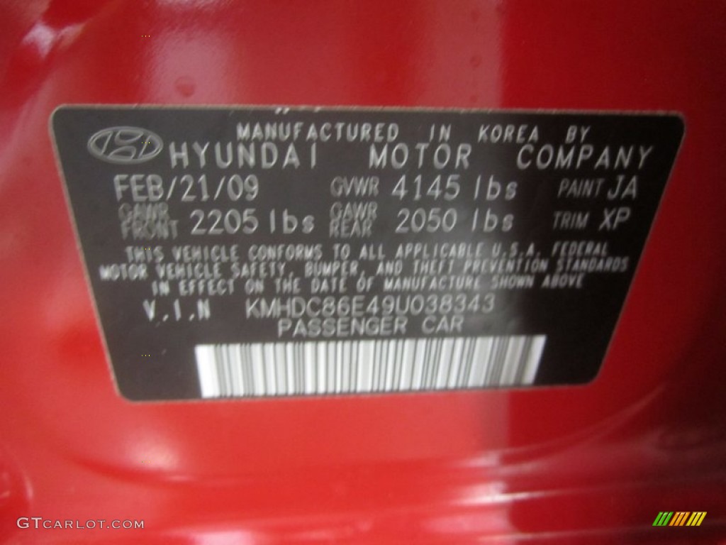 2009 Elantra Touring - Chilipepper Red / Black photo #10