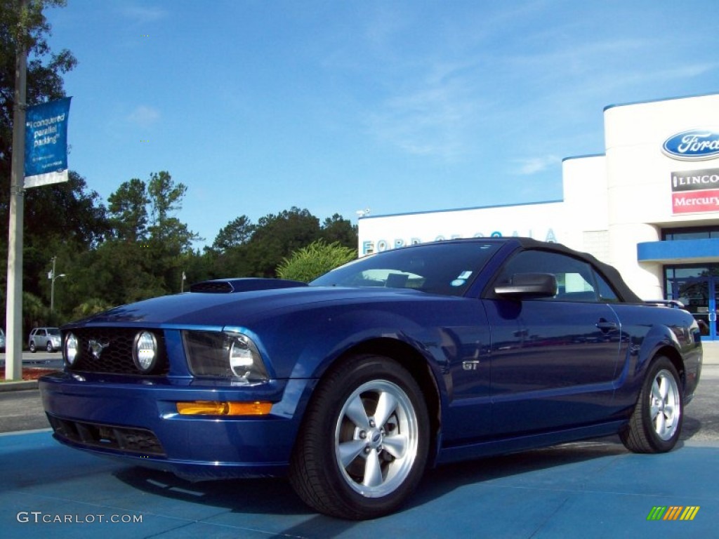 2007 Mustang GT Premium Convertible - Vista Blue Metallic / Dark Charcoal photo #1