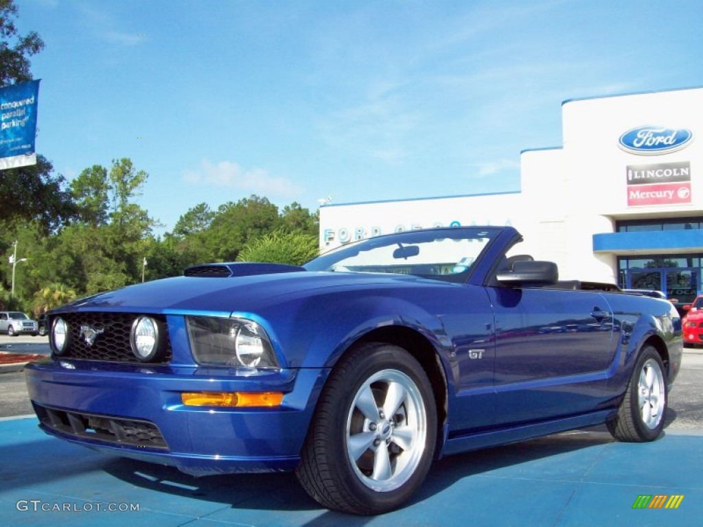 2007 Mustang GT Premium Convertible - Vista Blue Metallic / Dark Charcoal photo #14