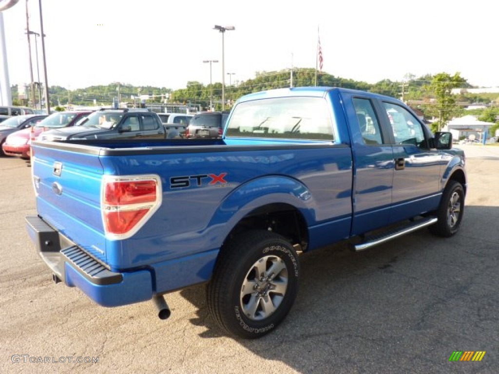 2011 F150 STX SuperCab 4x4 - Blue Flame Metallic / Steel Gray photo #4