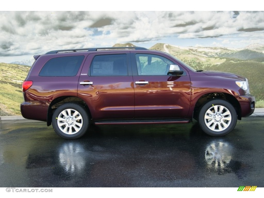 2011 Sequoia Platinum 4WD - Cassis Pearl Red / Sand Beige photo #2