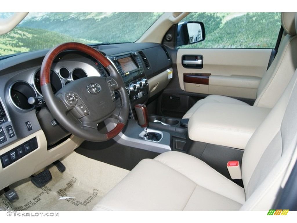 2011 Sequoia Platinum 4WD - Cassis Pearl Red / Sand Beige photo #4