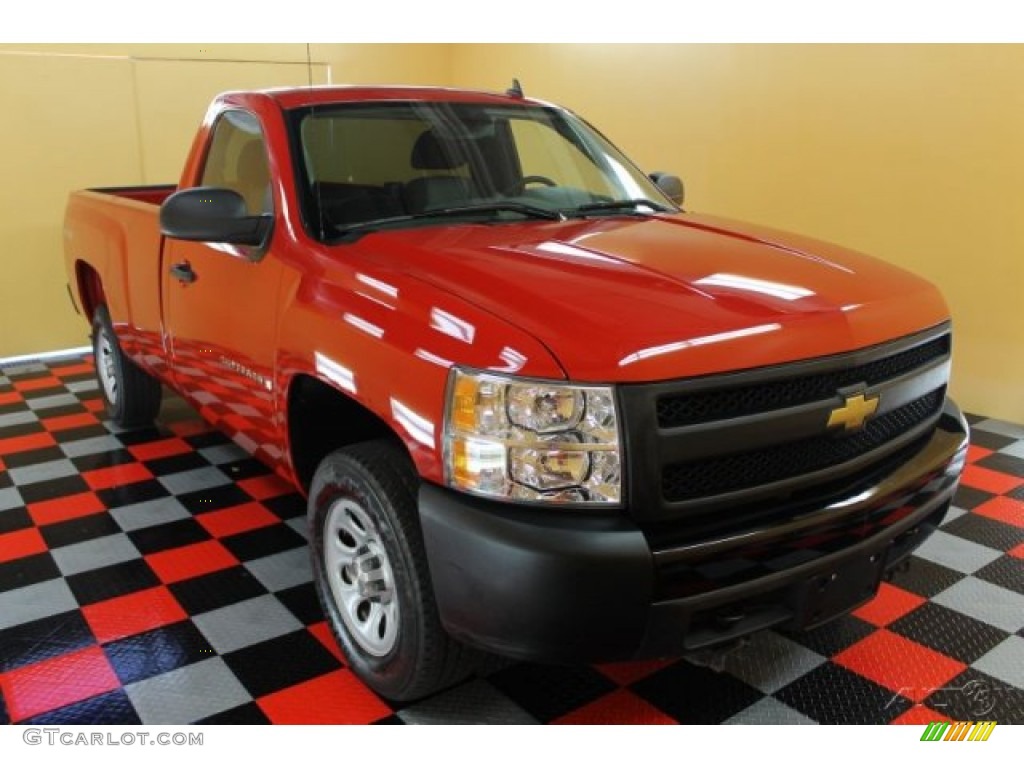 2008 Silverado 1500 Work Truck Regular Cab 4x4 - Victory Red / Dark Titanium photo #1