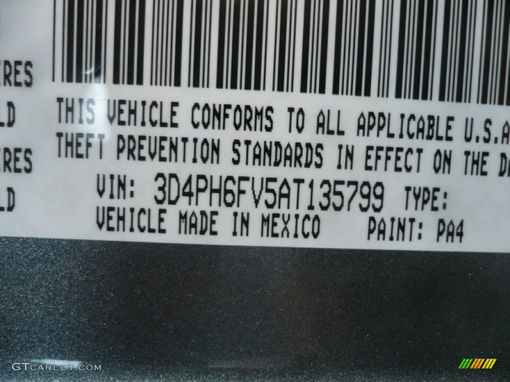 2010 Journey Color Code PA4 for Silver Steel Metallic Photo #51790136