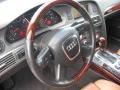 2006 Audi A6 Amaretto Interior Steering Wheel Photo