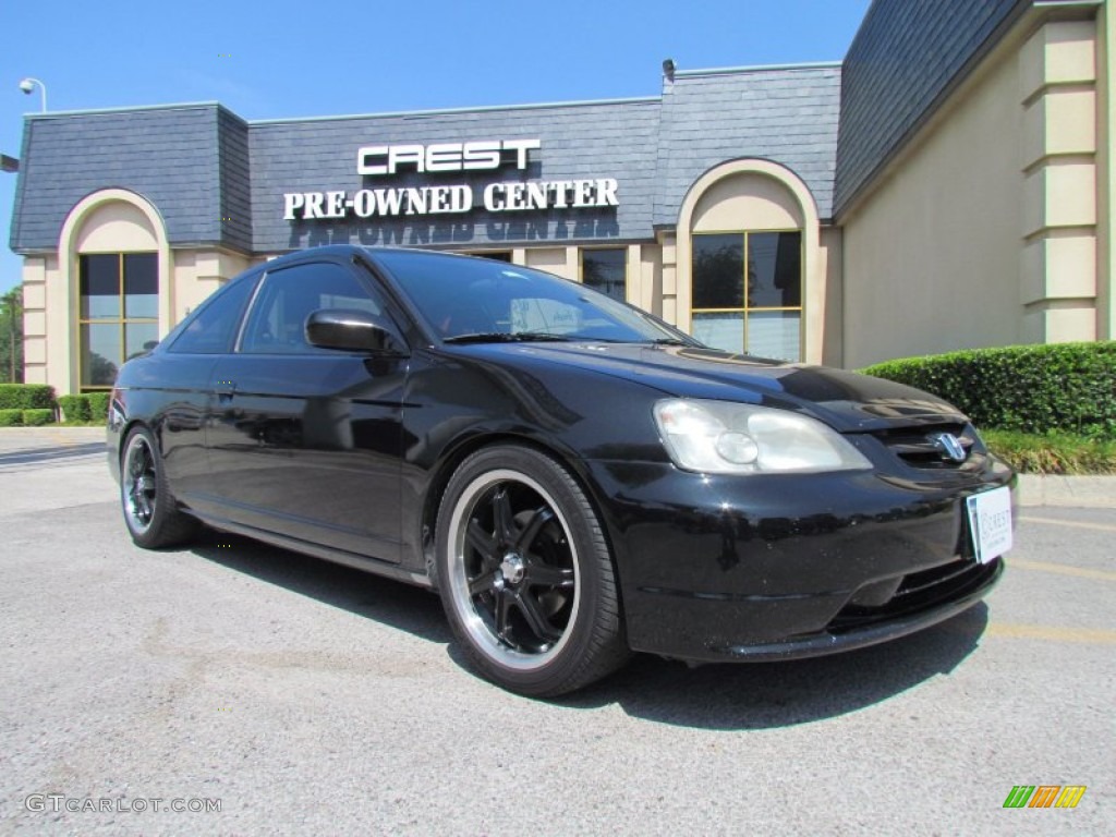 2001 Civic EX Coupe - Nighthawk Black Pearl / Black photo #1