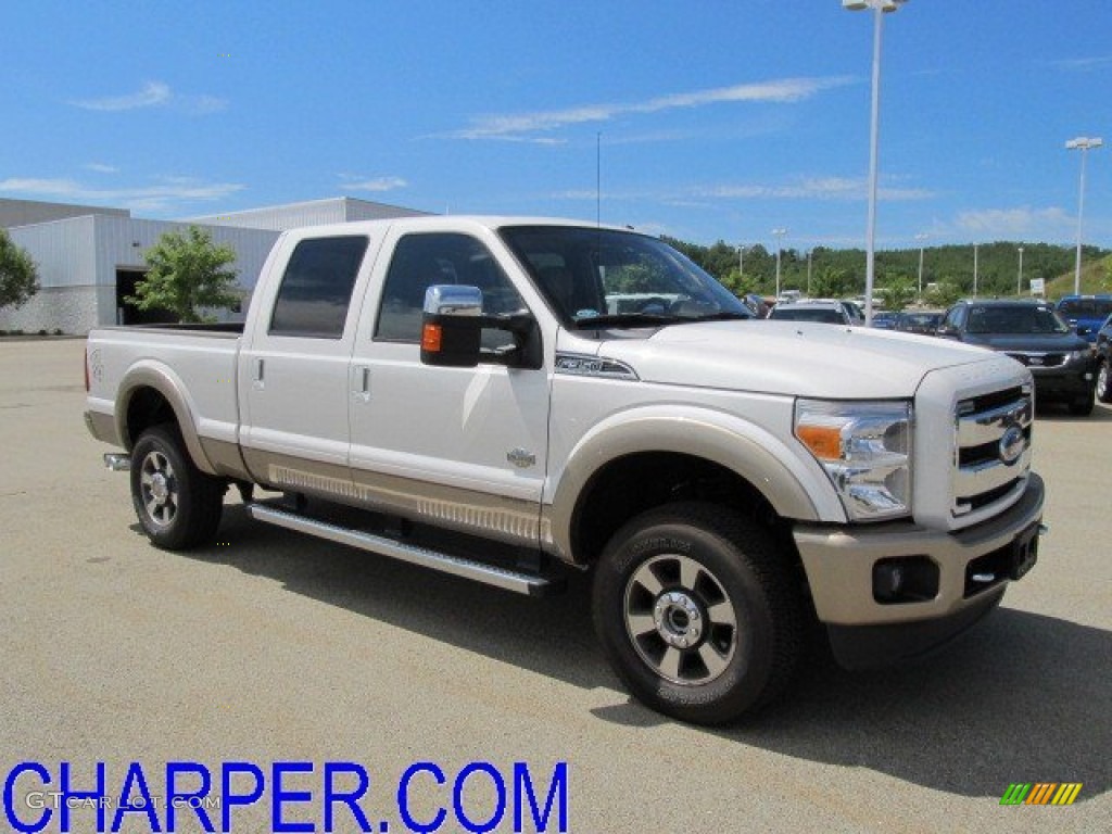 2011 F350 Super Duty King Ranch Crew Cab 4x4 - White Platinum Tri-Coat Metallic / Chaparral Leather photo #1