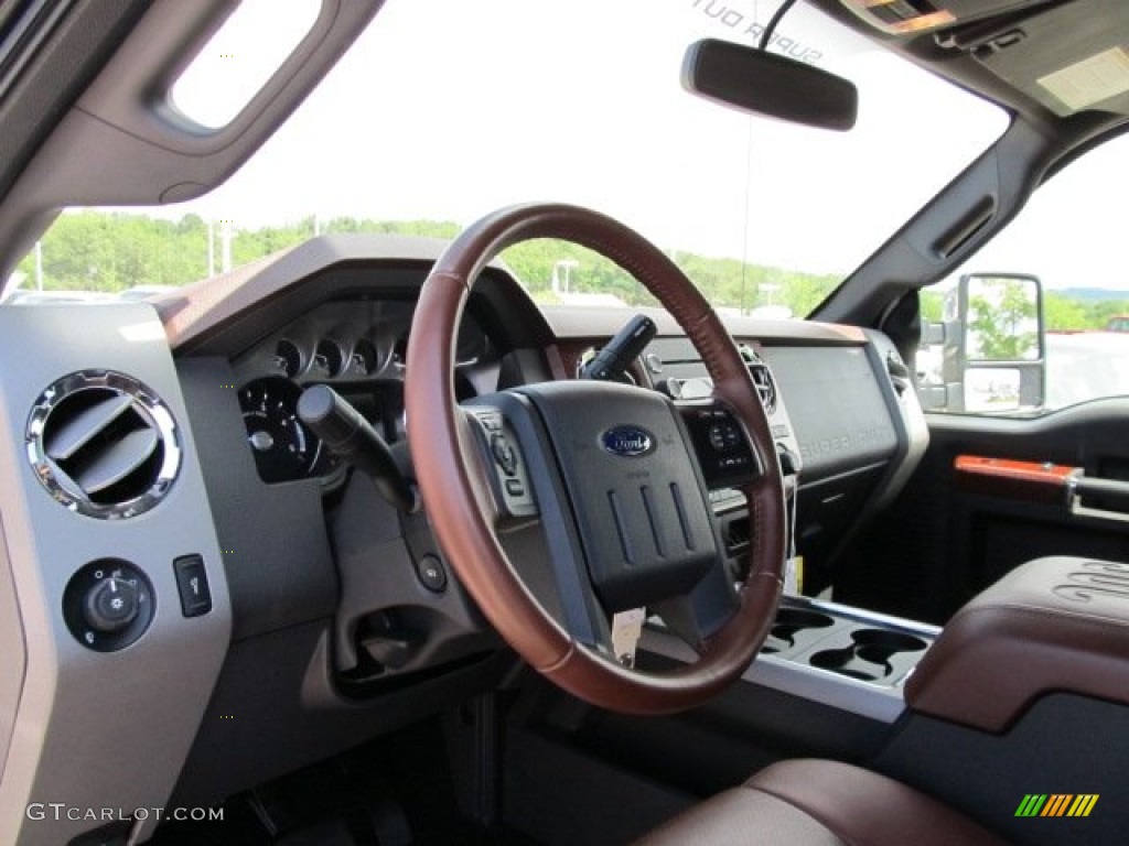 2011 F350 Super Duty King Ranch Crew Cab 4x4 - White Platinum Tri-Coat Metallic / Chaparral Leather photo #13