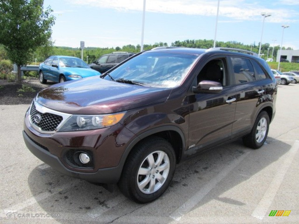 2011 Sorento LX AWD - Dark Cherry / Black photo #5