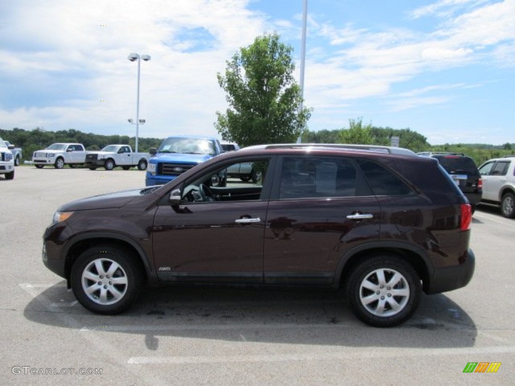 2011 Sorento LX AWD - Dark Cherry / Black photo #7