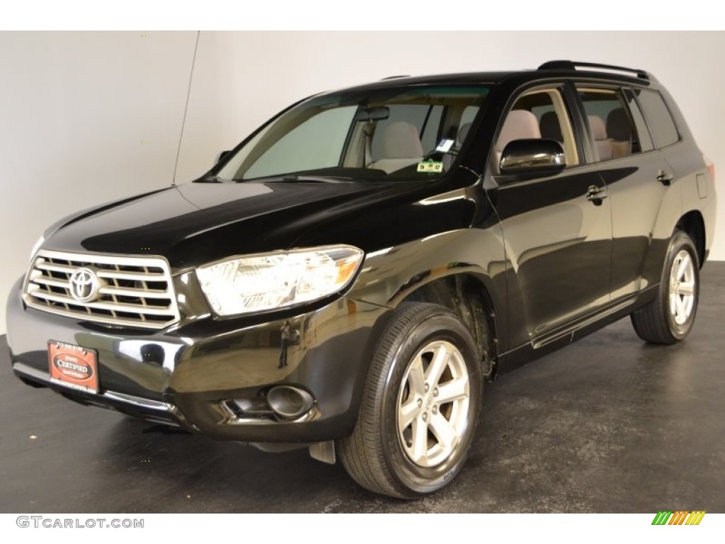 2009 Highlander V6 - Black / Sand Beige photo #1
