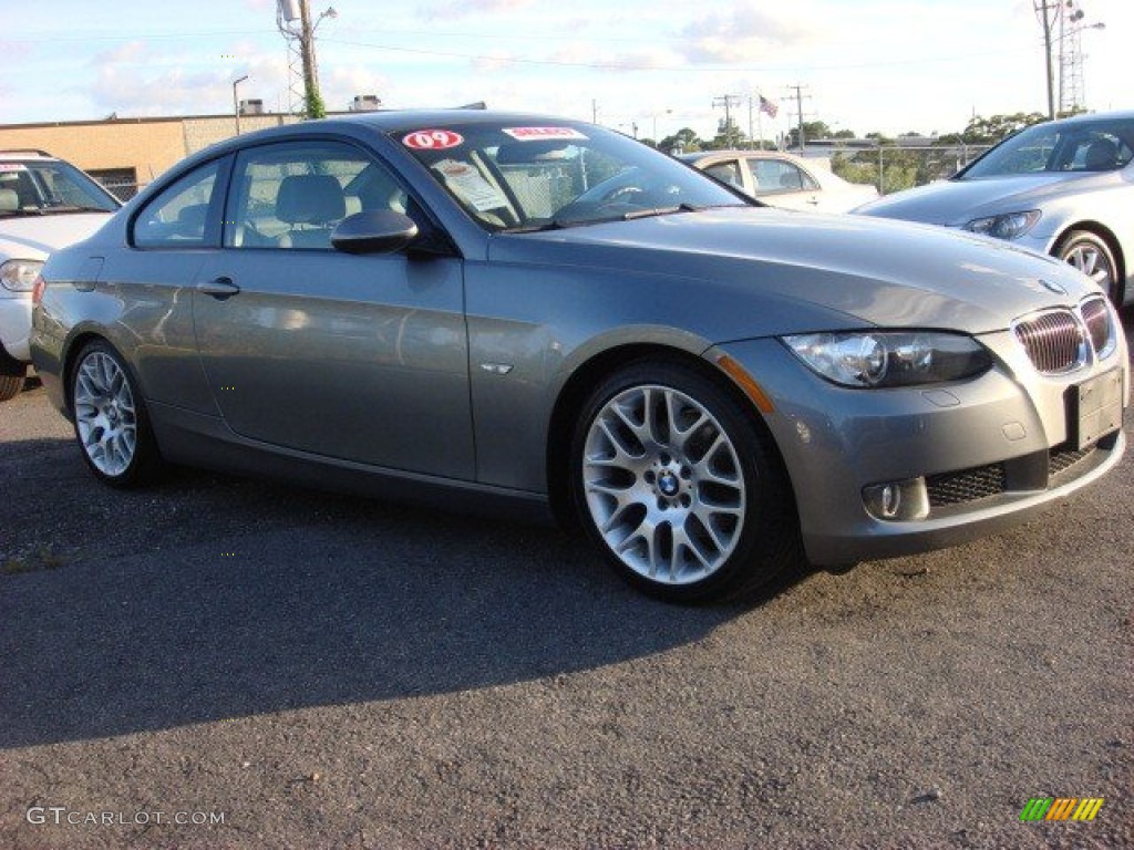 2009 3 Series 328i Coupe - Space Grey Metallic / Oyster Dakota Leather photo #4