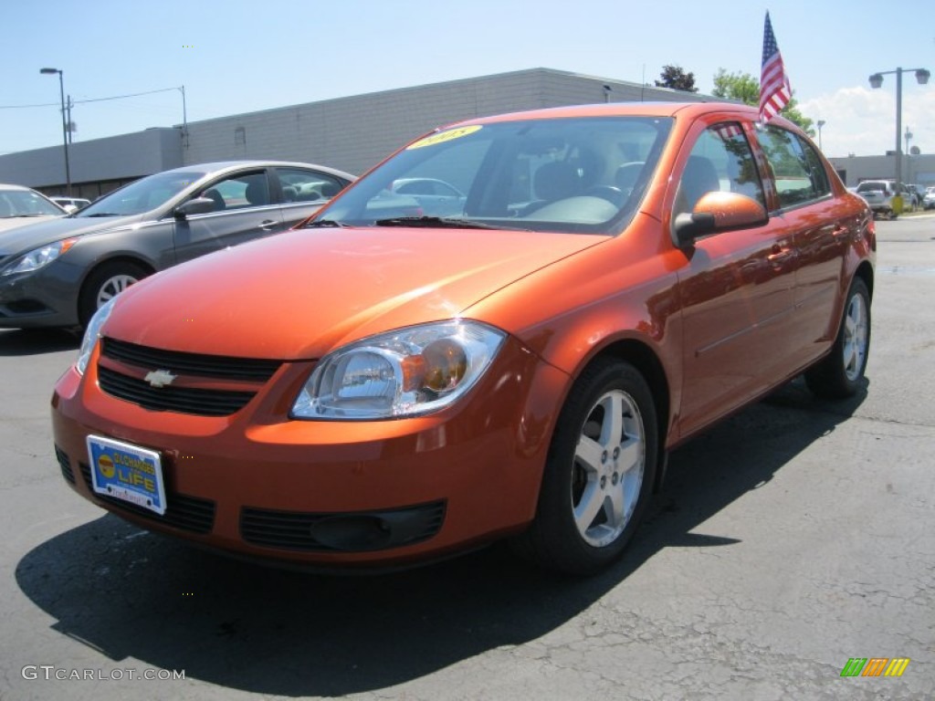 2005 Cobalt LS Sedan - Sunburst Orange Metallic / Gray photo #1