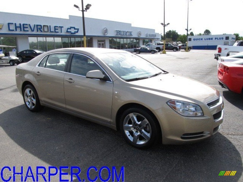 2008 Malibu LT Sedan - Sandstone Metallic / Cocoa/Cashmere Beige photo #1