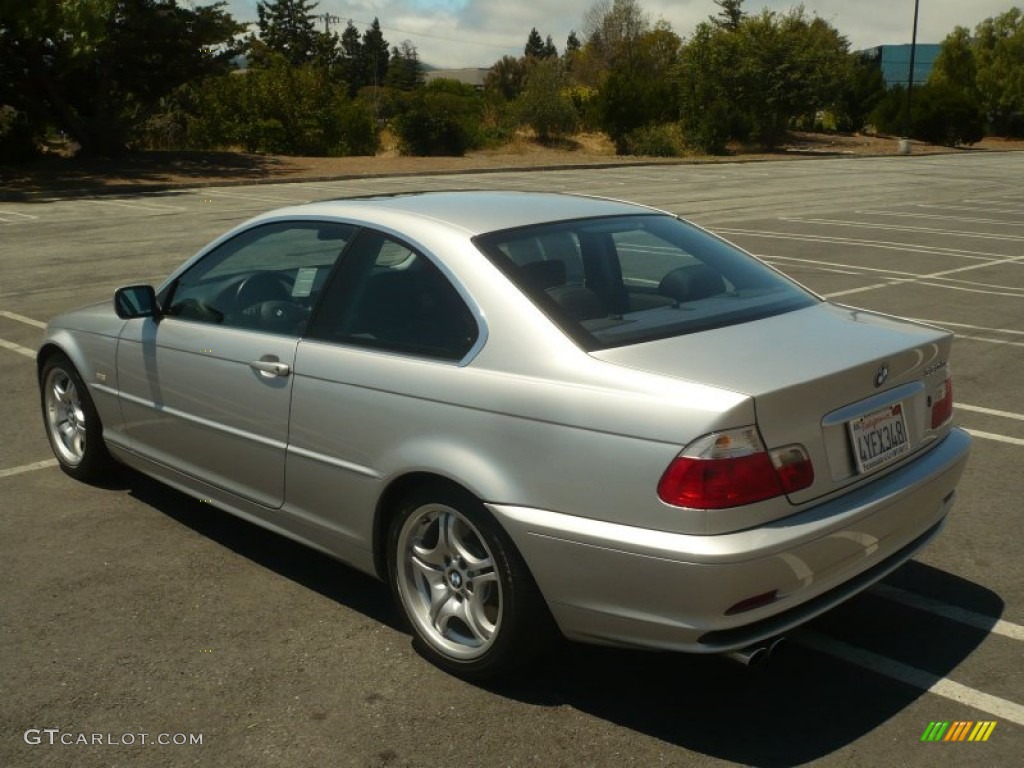 2002 3 Series 330i Coupe - Titanium Silver Metallic / Black photo #5