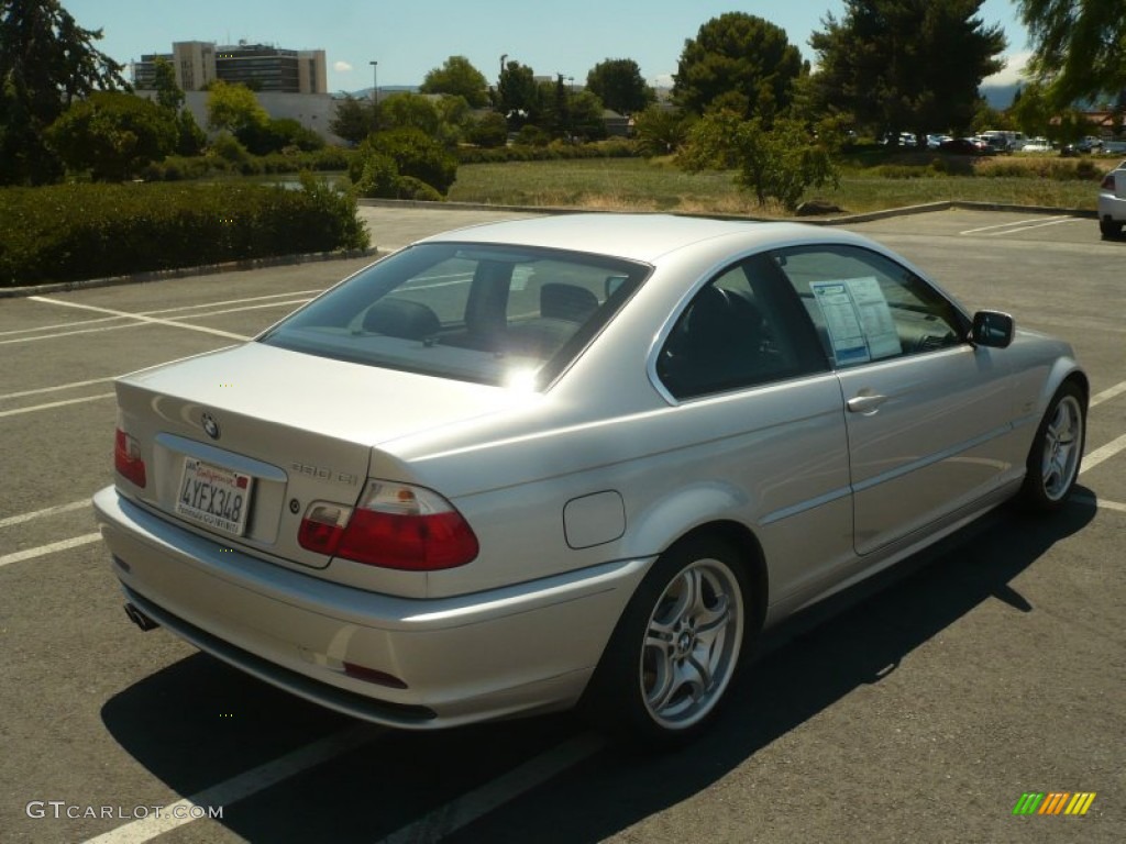 2002 3 Series 330i Coupe - Titanium Silver Metallic / Black photo #7