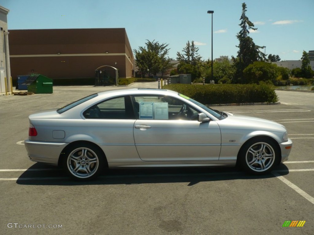 2002 3 Series 330i Coupe - Titanium Silver Metallic / Black photo #8