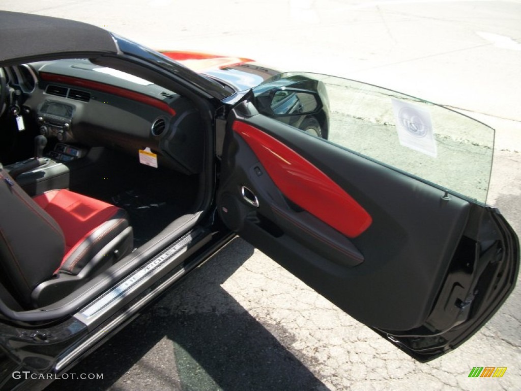 2011 Chevrolet Camaro SS/RS Convertible Inferno Orange/Black Door Panel Photo #51811490