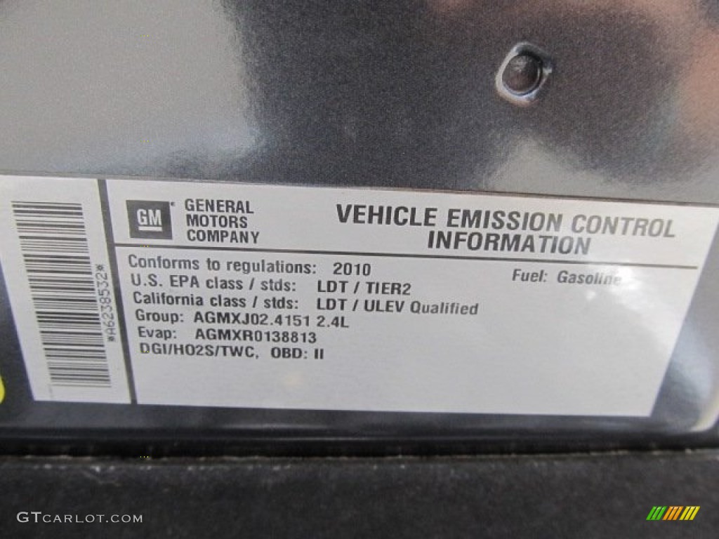 2010 Chevrolet Equinox LT AWD Info Tag Photo #51812030