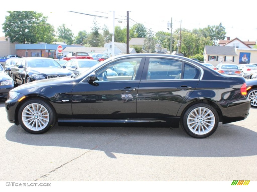 2011 3 Series 335d Sedan - Jet Black / Beige photo #8