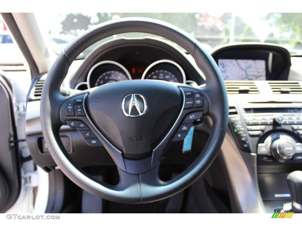 2012 Acura TL 3.5 Technology Ebony Steering Wheel Photo #51813653