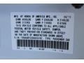 NH788P: Bellanova White Pearl 2012 Acura TL 3.5 Technology Color Code