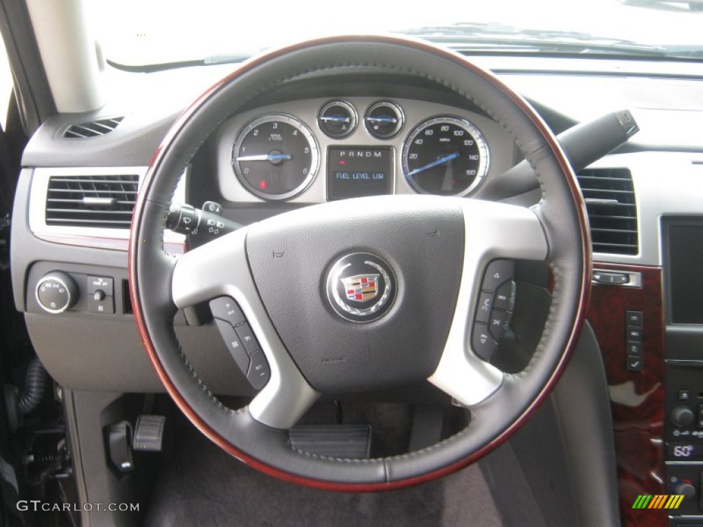2011 Cadillac Escalade ESV AWD Ebony/Ebony Steering Wheel Photo #51815753