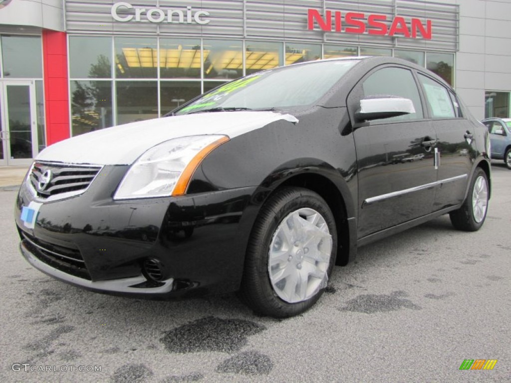 2012 Sentra 2.0 S - Super Black / Charcoal photo #1