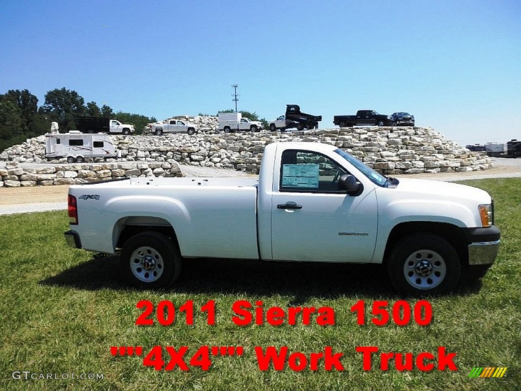 2011 Sierra 1500 Regular Cab 4x4 - Summit White / Dark Titanium photo #1